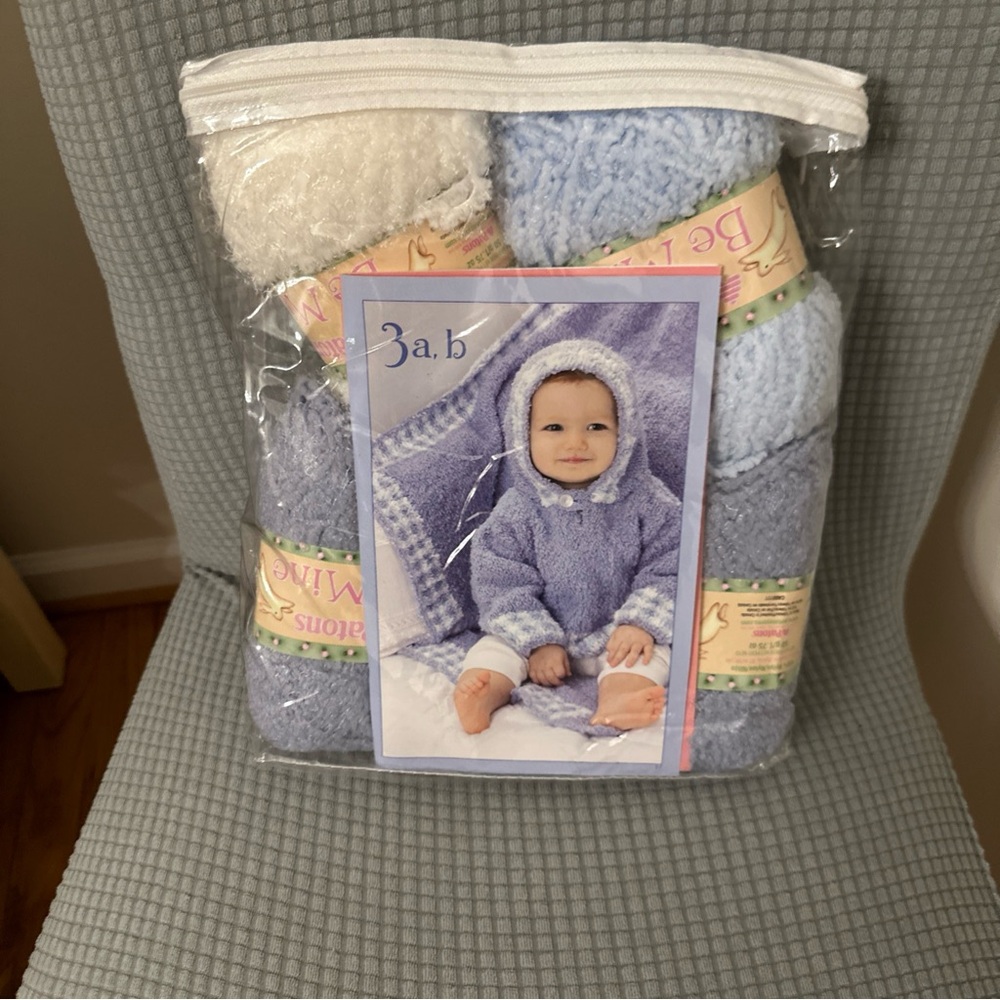 Cozy Baby Blanket Set - Blue and Cream